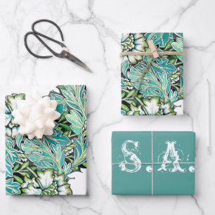 Art nouveau william morris anenoom bloemig inpakpapier vel