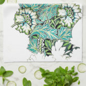 Art nouveau william morris anenoom bloemig theedoek (Gevouwen)