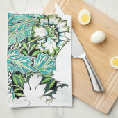 Art nouveau william morris anenoom bloemig theedoek (Quarter Fold)