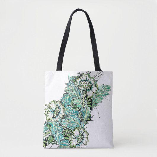 Art nouveau william morris anenoom bloemig tote bag (Voorkant)
