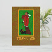 Art Nouveau William Morris Black Scottie Retro Bedankkaart (Staand voorkant)