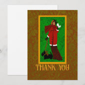 Art Nouveau William Morris Black Scottie Retro Bedankkaart (Voorkant / Achterkant)