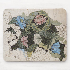 Art nouveau william morris bloemenkrans schets muismat