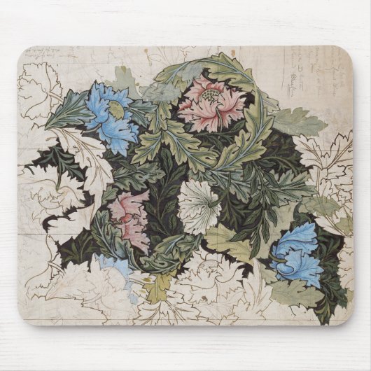 Art nouveau william morris bloemenkrans schets muismat (Voorkant)