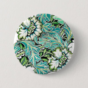 Art nouveau william morris bloemillustratie ronde button 5,7 cm