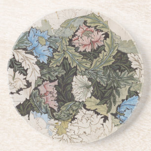 Art nouveau william morris bloempatroon schets zandsteen onderzetter