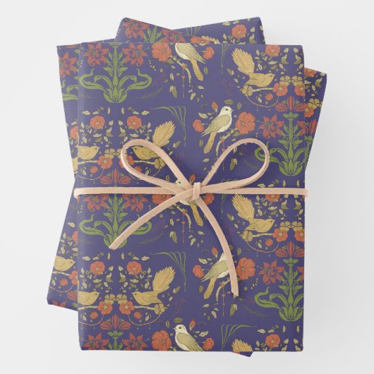 Art Nouveau William Morris Geïnspireerd Giftwrap Inpakpapier Vel (In situ)