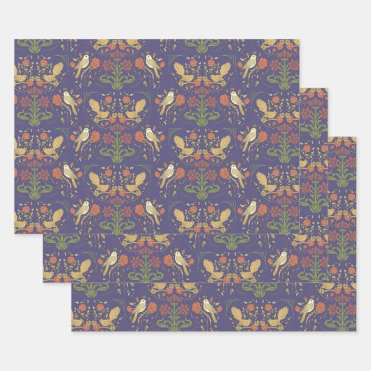 Art Nouveau William Morris Geïnspireerd Giftwrap Inpakpapier Vel (Set)