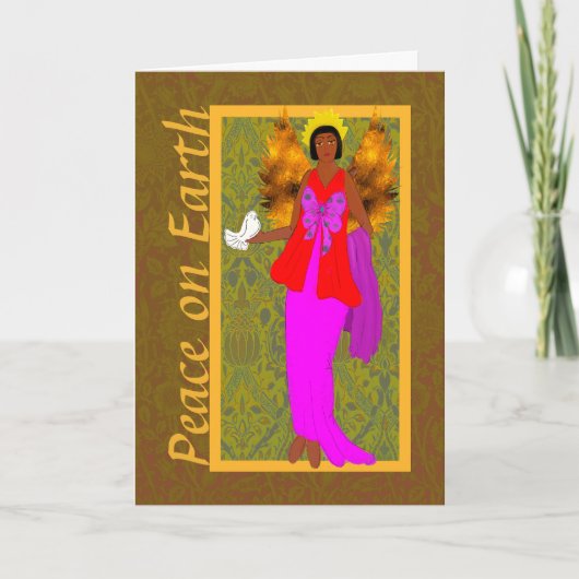 Art Nouveau William Morris Kerst Vakantiekaart Bedankkaart (Voorkant)