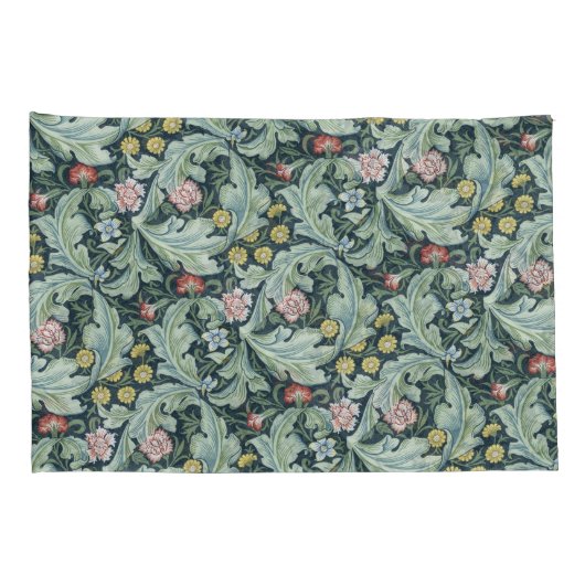 Art nouveau William Morris Leicester Flowers Folia Kussensloop (Achterkant-Rechts)