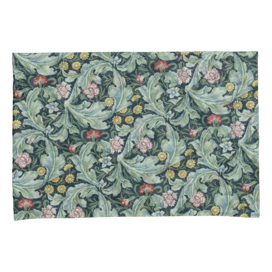 Art nouveau William Morris Leicester Flowers Folia Kussensloop (Voorkant-Rechts)