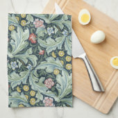 Art nouveau William Morris Leicester Flowers Folia Theedoek (Quarter Fold)