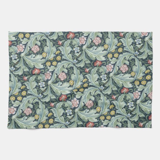 Art nouveau William Morris Leicester Flowers Folia Theedoek (Horizontaal)