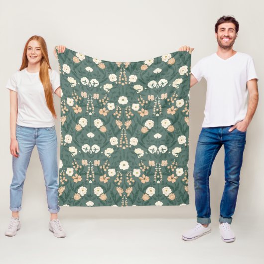 Art Nouveau William-Morris Patroon Fleece Deken (In situ)