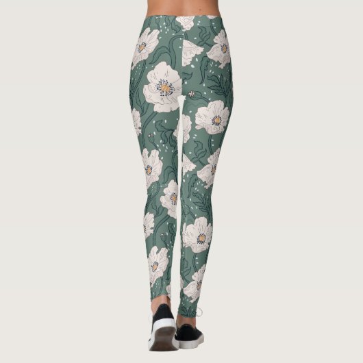 Art Nouveau William-Morris Pattern Leggings (Achterkant)