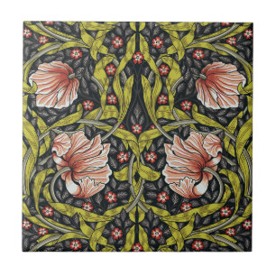 Art Nouveau, William Morris pimpernel bloemontwerp Tegeltje