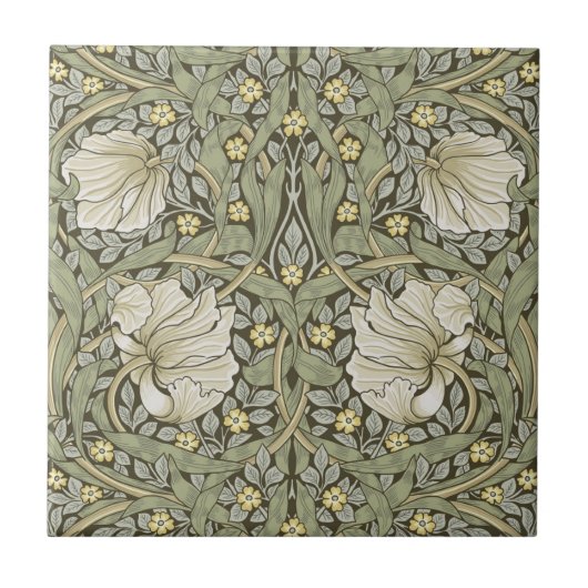 Art Nouveau, William Morris pimpernel bloemontwerp Tegeltje (Voorkant)