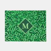 Art Nouveau Willow met Monogram, Smaragdgroen Deurmat (Voorkant)