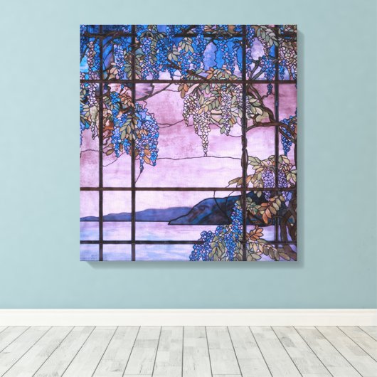 Art Nouveau Willow Tree Schilderachtig vensterontw Canvas Afdruk (Insitu (Houten vloer))
