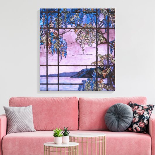 Art Nouveau Willow Tree Schilderachtig vensterontw Canvas Afdruk (Insitu (Woonkamer))