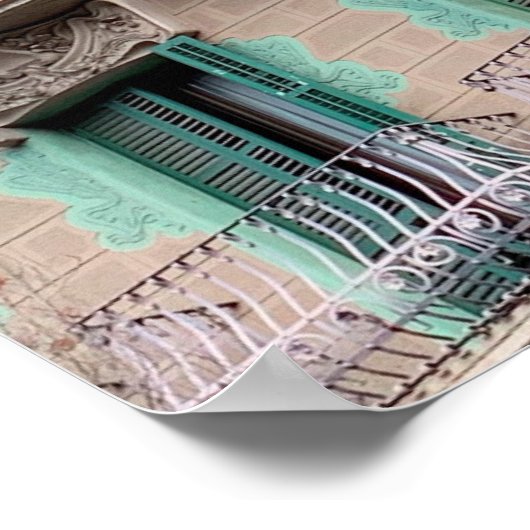 Art Nouveau Windows - Barcelona, Spanje Jigzaag Pu Poster (Hoek)