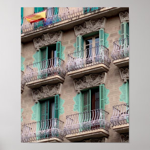 Art Nouveau Windows - Barcelona, Spanje Jigzaag Pu Poster