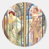 Art Nouveau Windows Ronde Sticker (Voorkant)