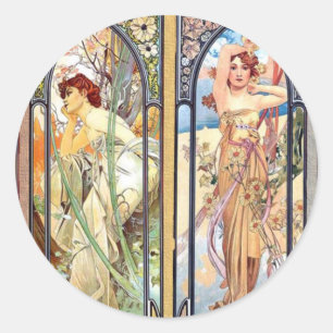 Art Nouveau Windows Ronde Sticker
