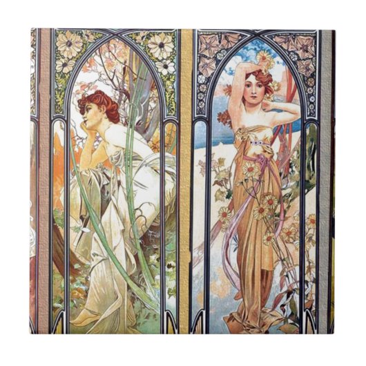 Art Nouveau Windows Tegeltje (Voorkant)