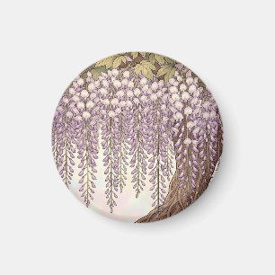 Art Nouveau Wisteria Bloemrijke Gouden Lijst Magneet