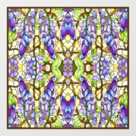 Art Nouveau Wisteria Faux Glas in lood Raamsticker