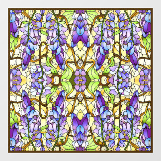 Art Nouveau Wisteria Faux Glas in lood Raamsticker