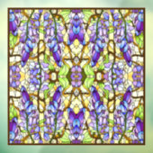 Art Nouveau Wisteria Faux Glas in lood Raamsticker (Vel 3)