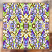 Art Nouveau Wisteria Faux Glas in lood Raamsticker (Vel 2)