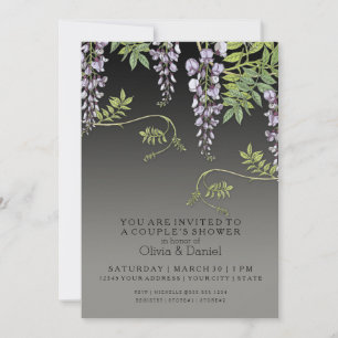 Art Nouveau Wisteria Floral Couples Shower Kaart