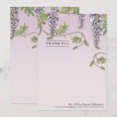 Art Nouveau  Wisteria Floral Dank u Notitiekaartje (Voorkant / Achterkant)