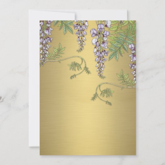 Art Nouveau  Wisteria Floral Rehearsal Kaart (Achterkant)