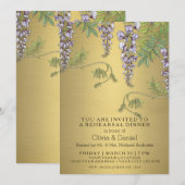 Art Nouveau  Wisteria Floral Rehearsal Kaart (Voorkant / Achterkant)