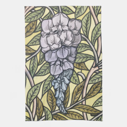 Art nouveau wisteria flower pattern   theedoek (Verticaal)