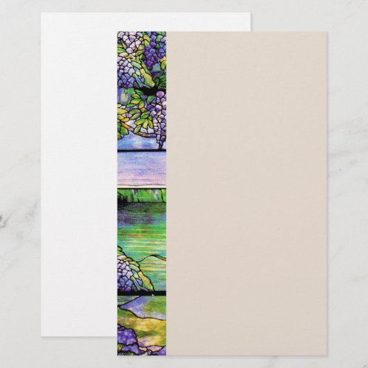 Art Nouveau Wisteria Flowers Floral Stationery Briefpapier (Voorkant / Achterkant)