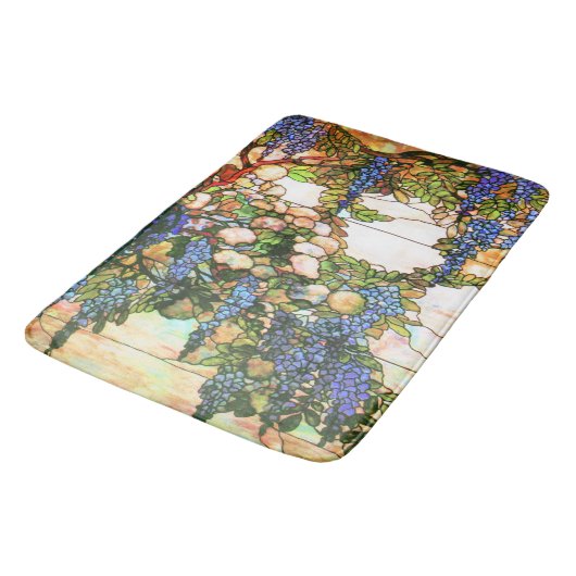 Art Nouveau Wisteria Glas in lood Floral Bath Mat (Gekanteld)