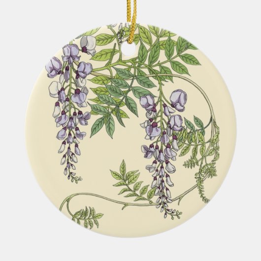 Art nouveau wisteria keramisch ornament (Voorkant)