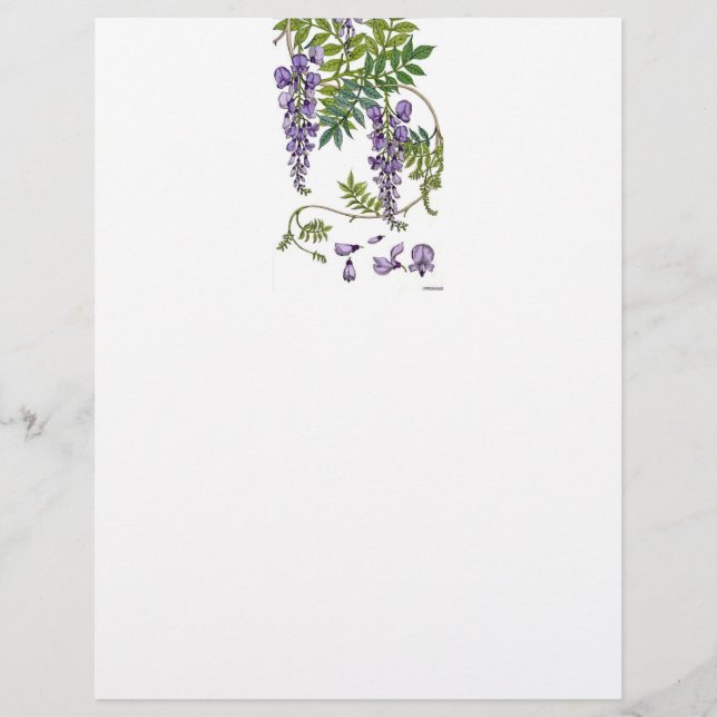Art Nouveau Wisteria Letterhead (Voorkant)