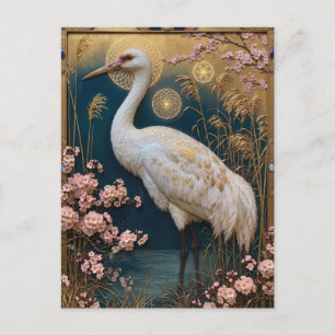 Art Nouveau witkranenpaneel met kersenbloesem Briefkaart