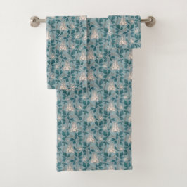 Art Nouveau witte akelei Bad Handdoek