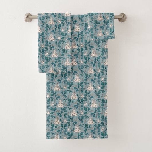 Art Nouveau witte akelei Bad Handdoek (Insitu)