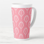 Art Nouveau Witte Bloemen Latte Mok (Rechterhoek)