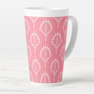 Art Nouveau Witte Bloemen Latte Mok