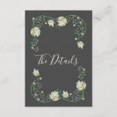 art nouveau witte bloemetjes De Details Informatiekaartje (Voorkant)