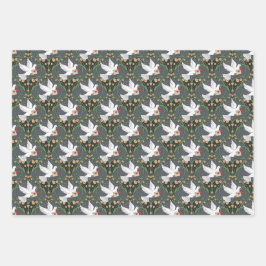 Art Nouveau Witte Duif Liefde Inpakpapier Vel